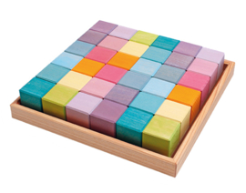 Grimm's Vierkante blokkenset 36-delig Pastel