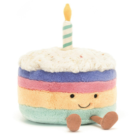 Jellycat Knuffel Taart, Amuseable Rainbow Birthday Cake Large, 26cm
