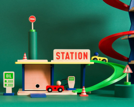 Moulin Roty houten Tankstation