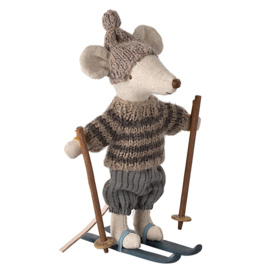 Maileg Grote broer muis met Ski's - Winter mouse with ski set, Big brother II