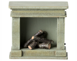 Maileg Open Haard, Fireplace, Vintage green, 11cm