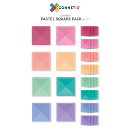 Connetix magnetische tegels pastel - Square pack - 40 stuks