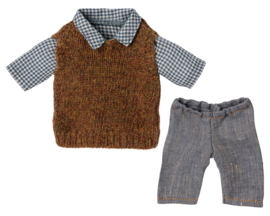 Maileg Kledingset Shirt met Pullover en Broek voor Teddy Dad, 25cm