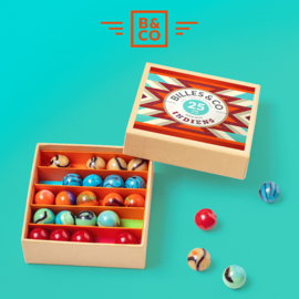 Billes & Co Knikkers in doosje, Mini Box Indiens/Navajo, 25 stuks