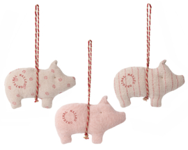 Maileg Varkens Ornamenten, Pig Ornaments, 3 stuks