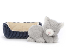 Jellycat Knuffel Poes in Mandje, Napping Nipper Cat