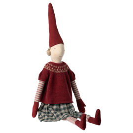 Maileg Pixy, Mega - Girl, red sweater, 105 cm