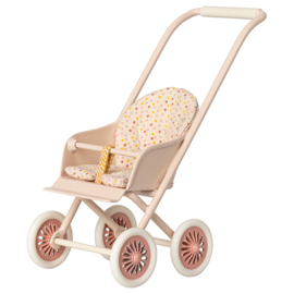 Maileg metalen kinderwagen/Buggy, Stroller Micro, Powder