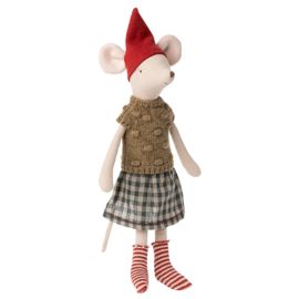 Maileg Muis, Christmas Mouse Medium Girl, 37cm