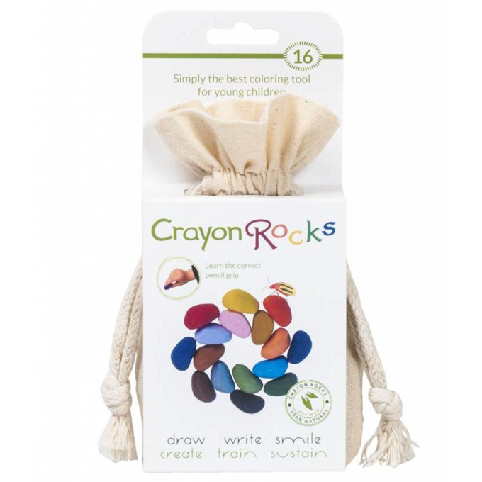 Crayon Rocks, 16 kleuren in katoenen zakje
