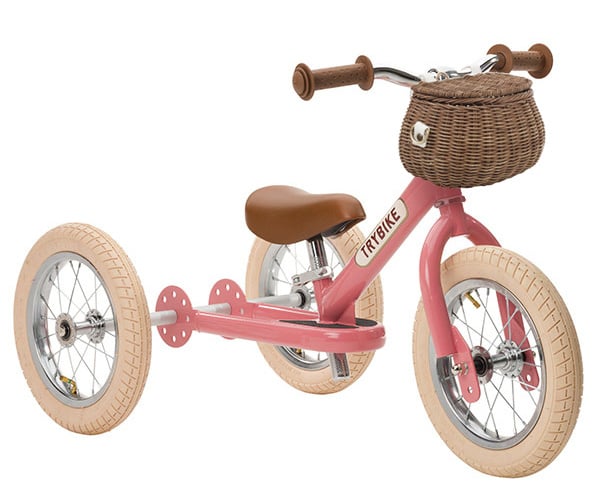 Trybike Steel 2-in-1 loopfiets vintage roze (Gratis -- Maak uw keuze --) Trybike | Villa Hoera