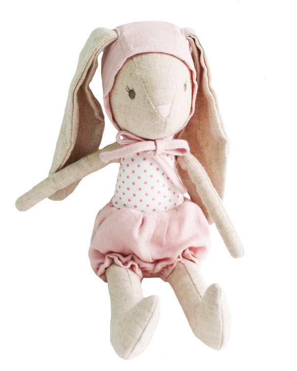 Alimrose Knuffel Konijn, Baby Girl Bunny in Bonnet, 26 cm