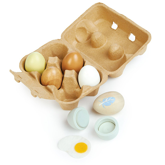 Markeer behuizing Heerlijk 6 houten eieren in eierdoosje - Tender Leaf Toys (Gratis inpakservice:: --  Maak uw keuze --) | Tender Leaf Toys | Villa Hoera