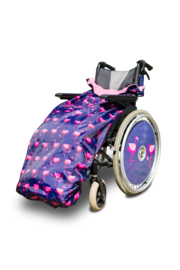 Volwassen en kinder Cosy flamingo deken voetenzak beenwarmer rolstoel scootmobiel en kinderwagen