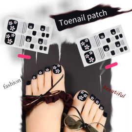 teen nagel stickers nailart zwart zilver met witte bloemen nagelsticker kalknagel verbergen