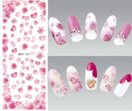 Nail art nagel Stickers roos Roze roosjes