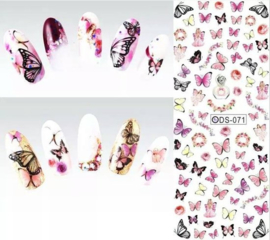 Nail art stickers vlinder butterfly + - 70 pcs nailart