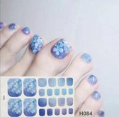 teen nagel stickers nailart blauwe klavertjes vier nail art sticker kalknagel verbergen teennagel