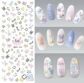 Nail art Stickers Fantasy Bloemen klaproosjes +-70 stuks