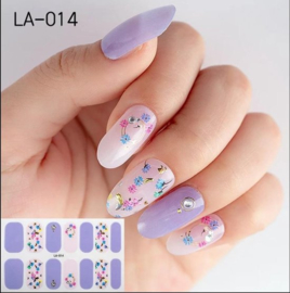 Nail art nagel stickers nagel stickers Paars rosé zomerse bloemen LA-014
