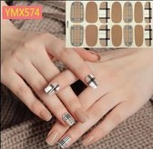 nagel stickers nail art burberry style ruit