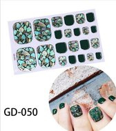 teen nagel stickers nailart vlekken groen zwart nail art sticker kalknagel verbergen teennagel