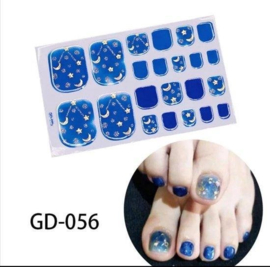 teen nagel stickers Nail art blauw maan met stèren nagelsticker teennagel kalk nagel verbergen