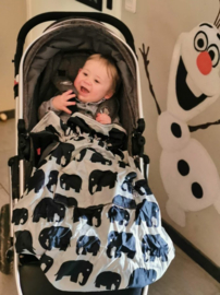 Volwassen en kinder Cosy Olifant voetenzak beenwarmer rolstoel scootmobiel en kinderwagen