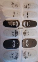 Bibbi4you Nail art stickers nagelstickers glitter emoticons