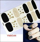 nagel nail art stickers kerst kerstboom feest sterren zwart goud