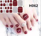 teen nagel stickers nailart rood met stip zilver nail art sticker kalknagel verbergen teennagel
