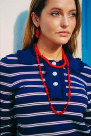 bonnie studios . beads shell necklace rood
