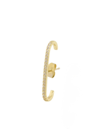 ENKELE OORBEL OVAAL / STRASS