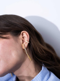 LANGE OORSTEKERS MET STRASS OP HET OOR / GOUD