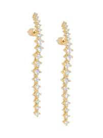 LANGE OORSTEKERS MET STRASS OP HET OOR / GOUD