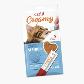 Catit Creamy Seafood - Smakelijke oplikbare kattensnack