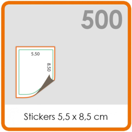 Stickers op rol - Stickers 5,5 x 8,5 cm  - 500 stk.