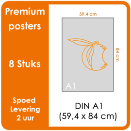 A1 Posters - Premium posters.   Print Formaat: 840mm x 594mm.  Posterpapier: photo paper mat 200 gm²  [8 STUK]