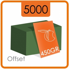 5000 Visitekaartjes - 450gr -enkelzijdig full colour met dispersielak