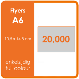 Formaat A6 (10,5 x 14,8 cm) 135gr, offset enkelzijdig full colour,  20.000 stuks.