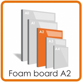 A2 Foamboard  - 42.0 x 59.4cm  (5 mm) LET OP: Wij bezorgen geen A1 en A2 Foamboards als gevolg van evt schade door de postverzending. Graag alleen ophalen s.v.p.