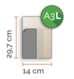 150 X A3 Lang 14x29.7cm enkelzijdig full colour