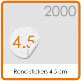 Stickers op rol - rond Stickers 4,5 cm - 2000 stk.