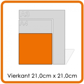 10000 X Vierkant 21x21cm offset dubbelzijdig full colour 135gr. glans