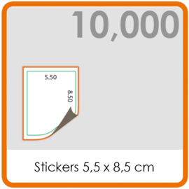 Stickers op rol - Stickers 5,5 x 8,5 cm - 10,000 stk.