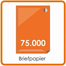 75000 X A4 Briefpapier 29.7x21cm enkelzijdig full colour offset