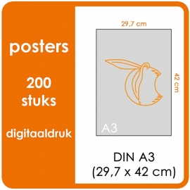 A3 Posters - prijs voor 200 stuks. Print Formaat: 420mm x 297mm.papier: DCP Wit 160 gm² (Prijs Per pack. Print in Full color)