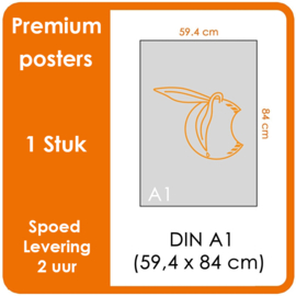 A1 Posters - Premium posters.   Print Formaat: 840mm x 594mm.  Posterpapier: photo paper mat 200 gm²  [1 STUK]