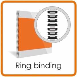 Inbinden zonder kaft - Bindring metaal  Wire-O (Geschikt van 1-200 vel. prijs is alleen voor de ring, zonder voor en achter kaft)