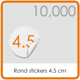 Stickers op rol - rond Stickers 4,5 cm - 10,000 stk.